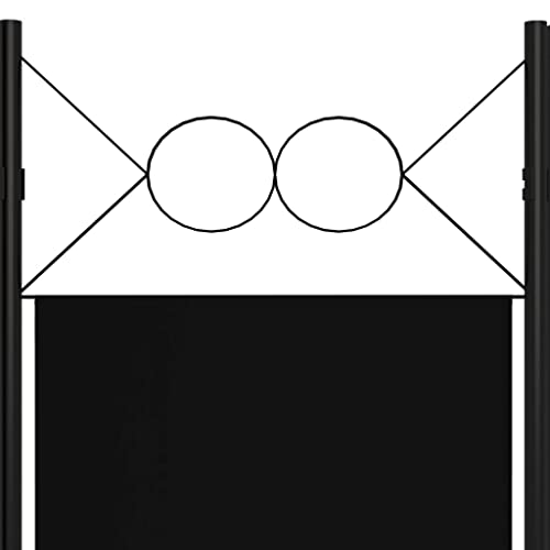 Paravent 6 pièces noir 240x180 cm avec cadre en fer pour séparation de pièce - 5