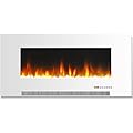 Cambridge CAM42WMEF-1WHT 42 In. Wall-Mount Electric Fireplace in White with Multi-Color Flames and Crystal Rock Display