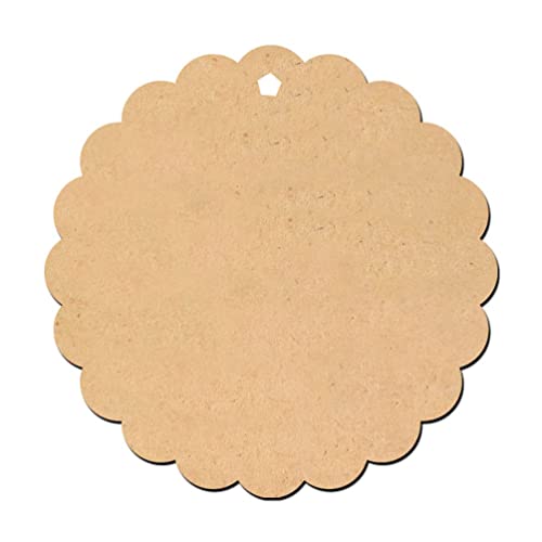 Image of MDF Cutouts | Wooden Cutout for Craft | Pine Wood | Unfinished Tags for Key Chain, Slices Crafts, Xmas, Decorations, Painting | Resin Art Work | MDF Board Cutouts, Floral- [50pcs- 5x5 cm]