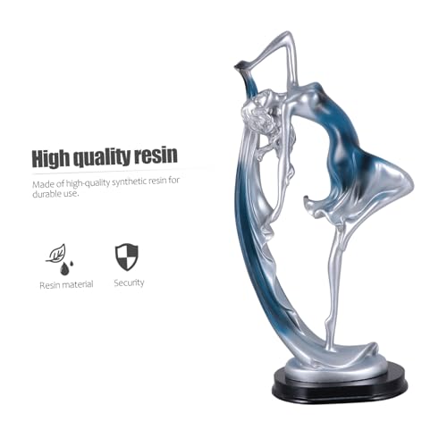 Figurine danseuse bleue en résine grande taille statue salon design unique - 3