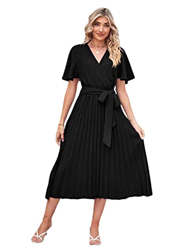 Robe d'été plissée col V : le confort fluide anti-chaleur en XL