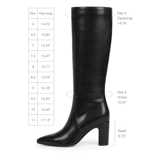 Image of VIUGJNEX Knee High Boots Pointed Toe Chunky Heel Tall Boots for Women | Comfortable 3.15-Inch Block Heel, Dressy Boots for Fall & Winter, Side Zipper for Easy Wear, Versatile Fashion Style