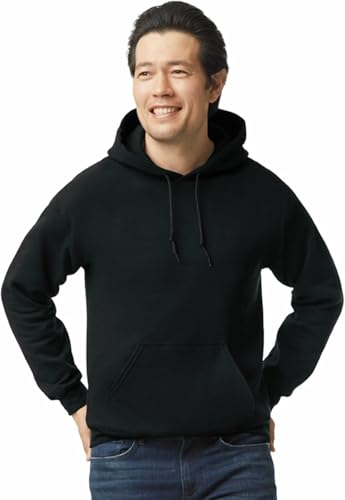 Image of Men's Cotton Hoodie Full Sleeve Sweatshirt Black