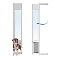 Large Dog Door for Sliding Glass Door, Openable Pet Door for Floor to Ceiling Windows?All-Metal Framed & Panel & Lock, Adjustable 75 7/8" to 81" Slider Height - Large