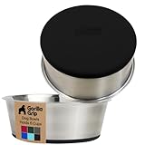 GORILLA GRIP Set of 2 Dog Bowls, Holds 6 Cups (48 fl oz), Heavy Duty Metal Food and Water Bowl for Feeding Dogs and Cats, Dishwasher Safe, Rust Resistant Stainless Steel, BPA Free Rubber Base, Black