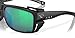 Costa Del Mar King Tide 8 Polarized Rectangular Sunglasses, Black Pearl/Green Mirrored Polarized-580G, 60 mm