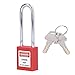 Industrial Safety Padlock, 3in Steel Lock Beam, 2 Keys Included - Durable Nylon Body, High Temperature, Ideal for Isolation Lockout and Equipment