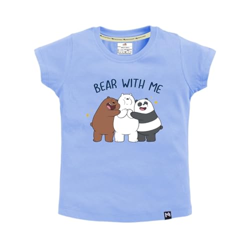 Image of Amazon Brand - Jam & Honey Baby-Girls Half Sleeve Graphic Printed T-Shirt | Round Neck | Regular Fit | Cartoon Characters (Available from 1-14 Years) (Pack of 3)