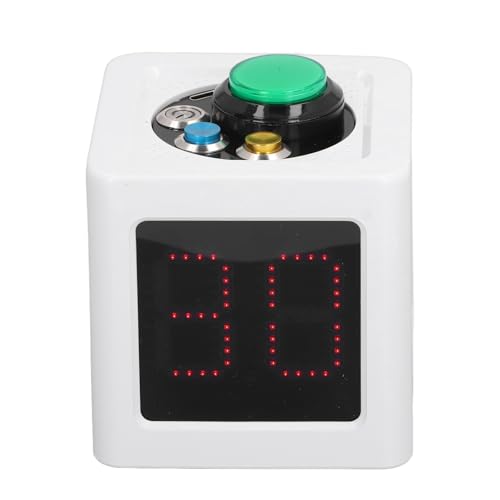 Poker Seconds Counting Kubus Timer with a Clear HD Display, Compact Poker Clock for Giving, White Abdominal Muscles (US Plug (100-240V AC))