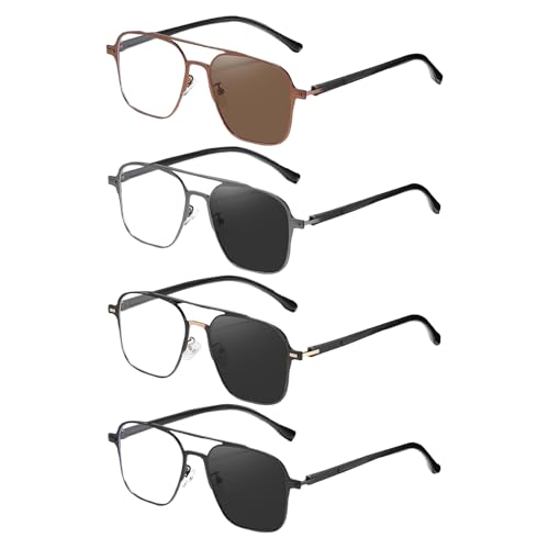 Gafas de sol, hombres Gafas de sol cambiantes de color, gafas fotogrómicas de moda, material resistente a los rasguños, con lente de protección UV, 14.4x14.3x4.7cm, para trabajo, viaje y seguridad al