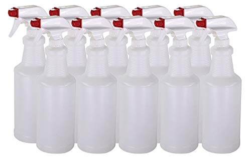 Pinnacle Mercantile Plastic Spray Bottles Leak Proof Technology Empty 32 oz Pack of 10 Made in USA