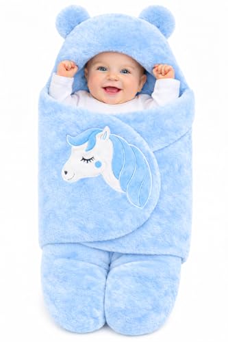 Image of BRANDONN Baby Blanket Newborn Gift Pack of Swaddle Wrapper, 0-9 Months, Length 68 cm x Width 68 cm