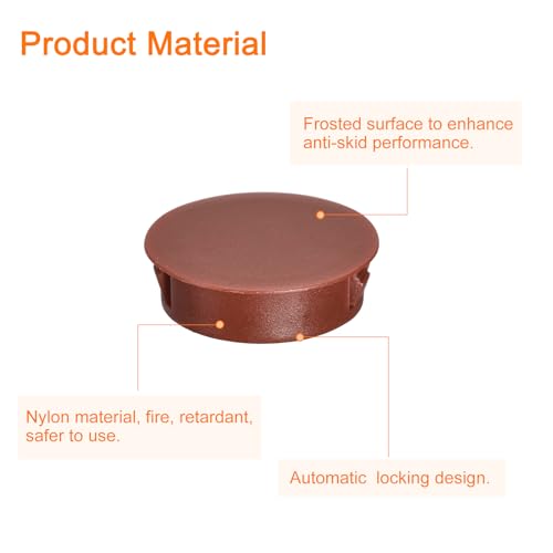 Image of uxcell 32mm /1.26 inch Plastic Hole Plugs, 16Pcs Flush Type Panel Round Snap in Fastener Knockout Locking Plugs for Furniture Insert End Caps Panels, Red