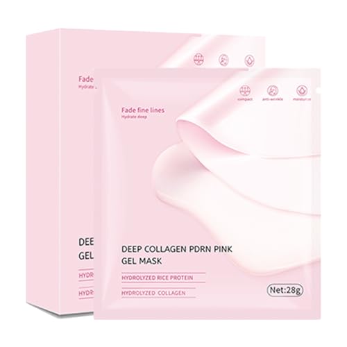 Face Mask Skincare | Overnight Facial Mask Sheet for Glass Glow Skin Care - Elasticity Hydrating Firming Moisturizing | Salmon DNA PDRN Collagen, 28g x 5ea (Pink)