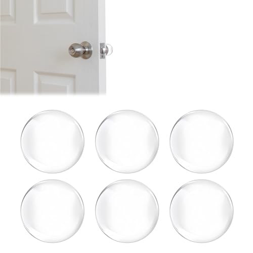 Fermaporta Maniglia Adesivo, 6 Pezzi Paracolpi in Silicone Trasparente 40x8mm, Protezione Muro Senza Forare per Porte, Armadi e Pareti