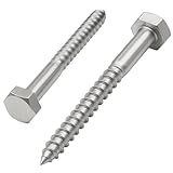 IMSCREWS 5/16 x 4-1/2 Hex Head Lag Screws, 304 Stainless Steel, Partially Threaded Extra-Long Structural Framing Bolts, 20 pcs