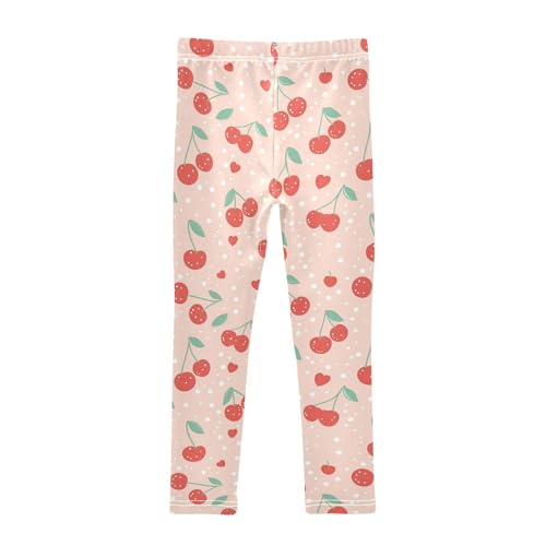 Vdsrup Girls Leggings Cartoon Spot Cherry Kids Length Leggings Pants Toddler Athletic Soft Tights Trousers 4T2