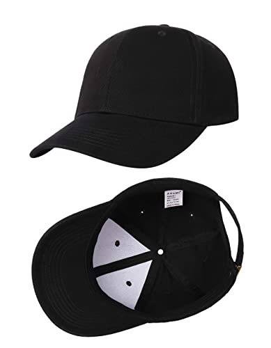 Image of 3 Pack Plain Cotton Strapback Baseball Hat Adjustable Low Profile Blank Team Ball Caps for Men Women