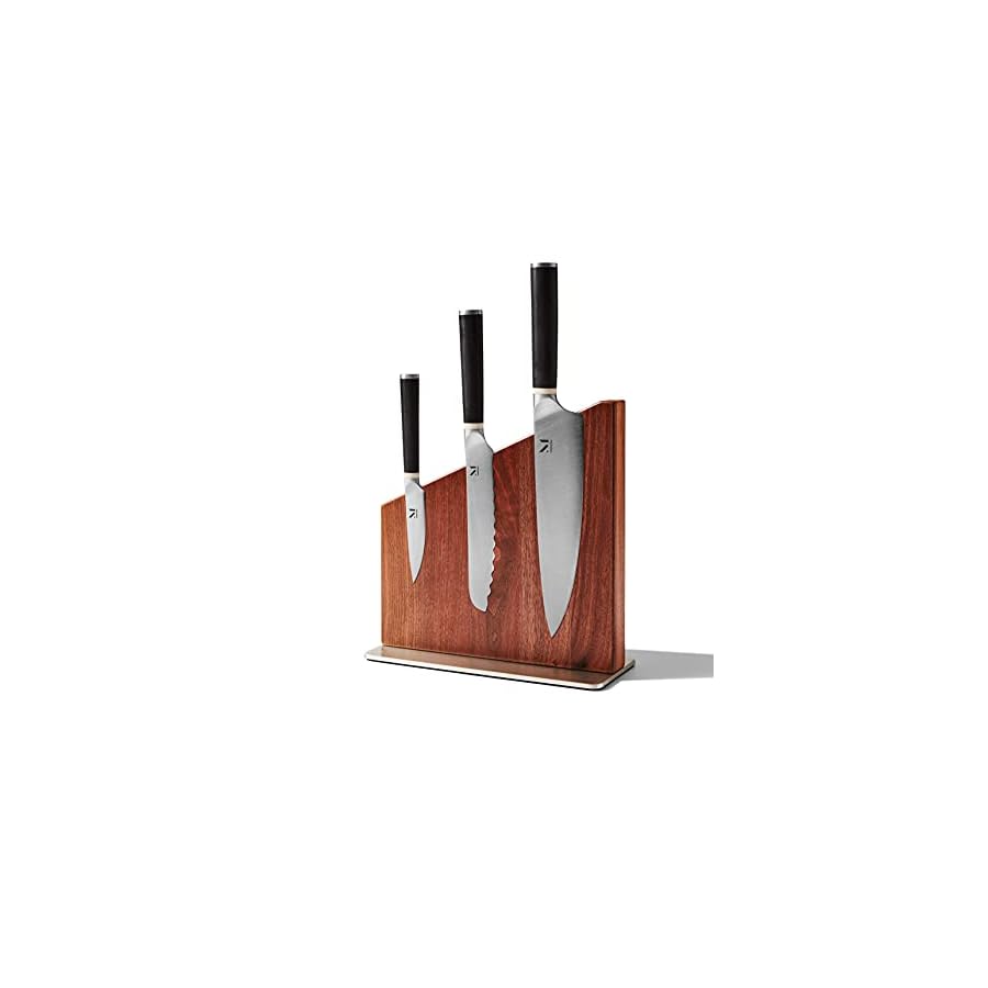 Material-Magnetic-Knife-Block-Set-Kitchen-Knife-Set-Knife-Block-8-Chef-Knife-6-Serrated-Bread-Knife-4-Paring-Knife-WalnutAlmost-Black Material - Magnetic Knife Block Set - Kitchen Knife Set
