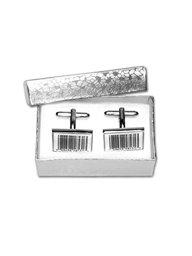 Mancuernillas para hombre tono plateado miniatura 2