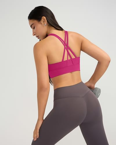 Image of Ama Larsi High Impact Strappy Sports Bra for Women | Padded Crisscross Back Supportive Running Yoga Workout Gym