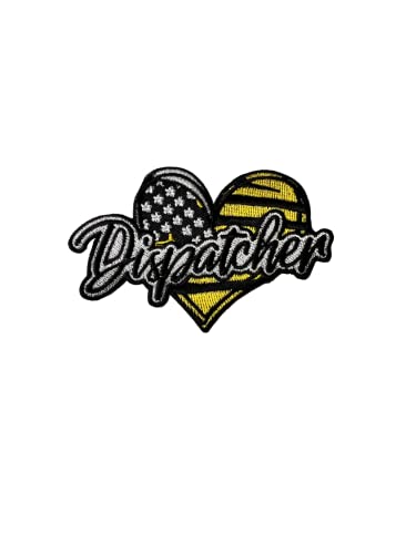 Image of PATCHPARTYCLUB Dispatcher Heart-1 Pc, Size 6 Embroidered Patch, Style up with Trendy Iron on Patches, Attractive Vintage Patch for Cloths and Accessories
