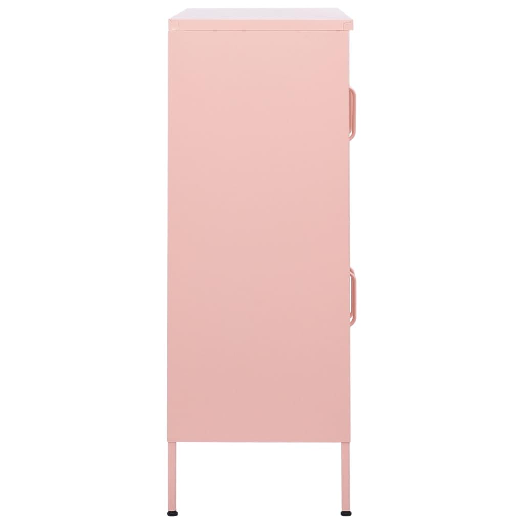 vidaXL Armadietto Rosa 80x35x101,5 cm in Acciaio