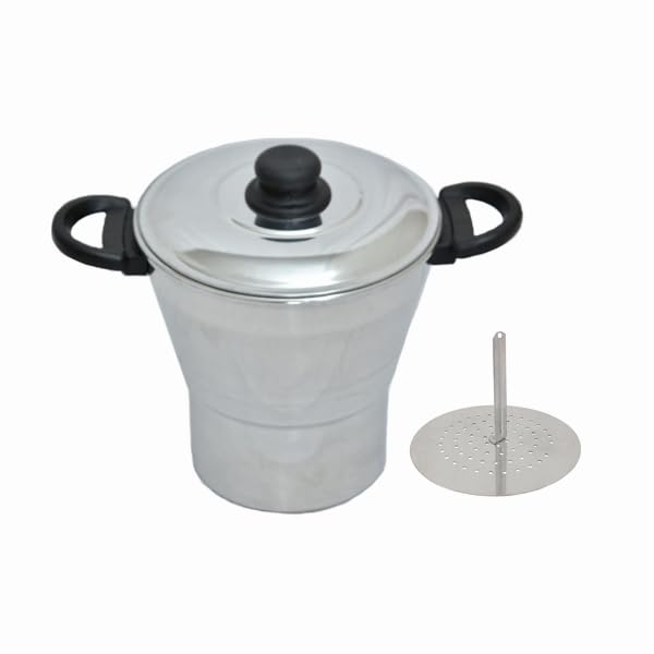 Cuscuzeira de Aluminio (pulida, 14cm)