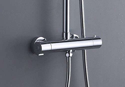 Oxen 150994 Thermostatic Round Shower Column, Silver - Image 2