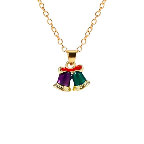 Collier de Noël élan et cloche anti-noircissement pour peau sensible