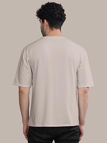 Image of BULLMER Trendy Front and Back Printed Oversized Round Neck T-Shirt for Men - Pack of 2