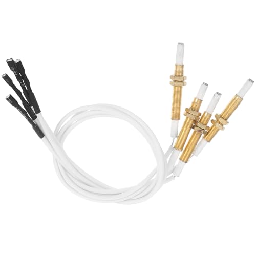 GLEAVI 4 Stück Universeller Keramik Ofenzünder mit Zündkabel für Gasherde Hitzebeständig Präzise Flammenerkennung Ersatz für Herd und Grillgeräte