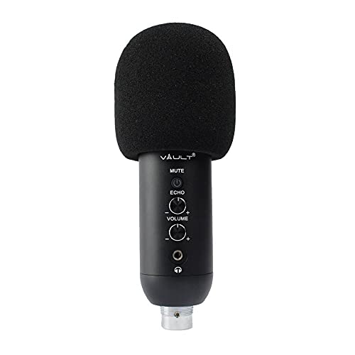 Image of VAULT UCM-FX USB Condenser Podcast Microphone Kit with Built in Headphone Out Volume /Gain Control and Mute Button for Gaming, Podcasting, Conference Calls, Recording, Singing and Dubbing