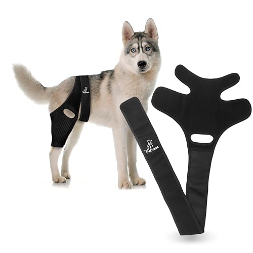 PetVest Dog Knee Brace for Torn Acl Hind Leg Support with Cruciate Ligament Injury Dog Brace Hind Leg Better Recovery with Adjustable Strap Leg Brace for Relieve Joint Pain,Muscle Sore (Medium)