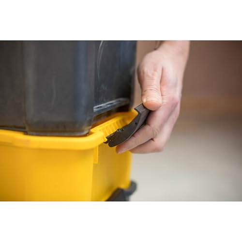 STANLEY Essential Rollende Werkstatt (3-in-1 stapelbare Boxen, leerer Werkzeugkasten, belastbar bis zu 20kg, mit Metallverschlüsse, Organizer für Kleinteile im Deckel) STST1-80151