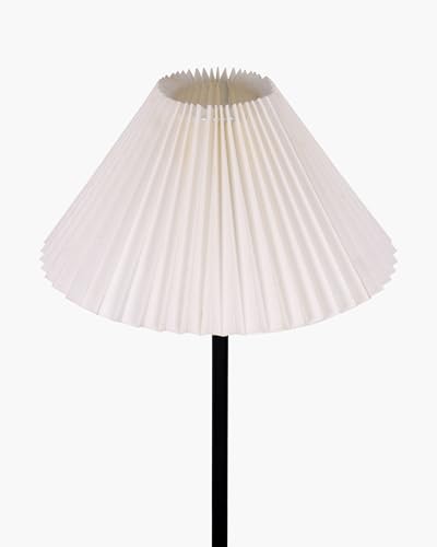 Image of Homesake Modern Floor Lamp for Living Room Traditional Farmhouse Boho Floor Lamp Mid-Century Pole Lamp, Linen Lamp Shade Side Standing Lamps | Corner Lamp Light | Hall Bedroom Office, Pleated White