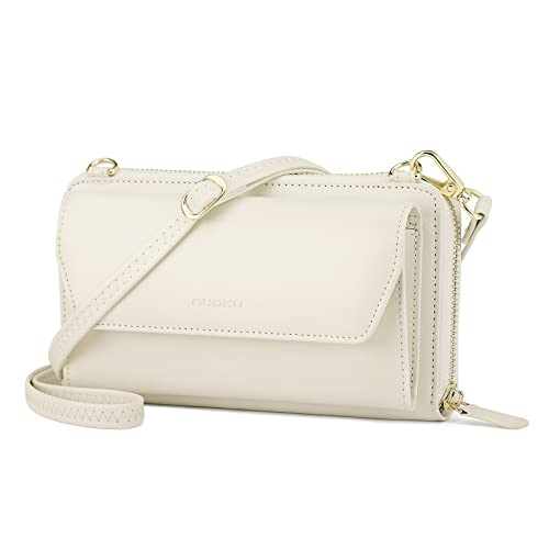 Image of nuoku RFID Blocking Wristlet Wallet for Women, Zip-Around Crossbody Clutch with 2 Removable Straps
