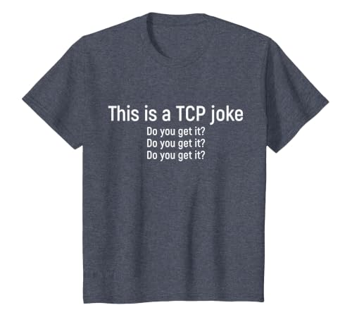 Funny Network Engineer TCP Package Joke T-Shirt, Youth, Heather Blue, Large
