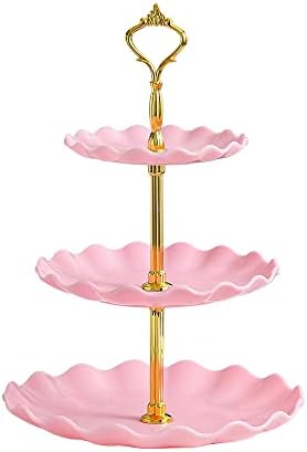 Plastic Cupcake Stand Holder - 3 Tier Tray Dessert Stands Tower - Tiered Serving Tray for Wedding | Baby Shower | Tea Party | Birthday - Black