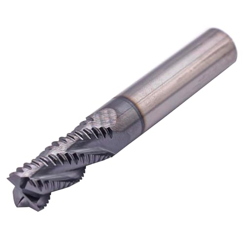 Image of 5Pcs 3 /8 inch 4 Flute Solid Carbide Roughing End Mills, ALCrSiN Nano Coated | 35 Degree Helix, 3 /8 inch Cutting Diameter, 3 /8 inch Shank Diameter, 7 /8 inch Length of Cut, 2-1 /2 inch Overall Length