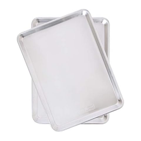 Nordic Ware 43105AMZ Natural Aluminum Commercial Baker's Half Sheet, 2 Pack, Silver Cover