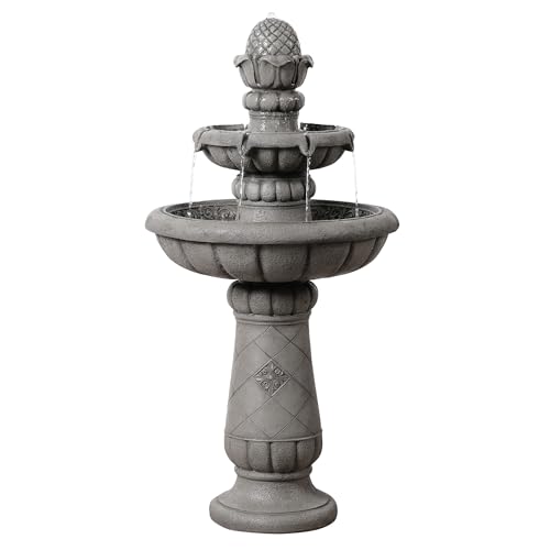 Bebedero de pájaros cuenco poco profundo Teamson Home flujo suave 99cm 7