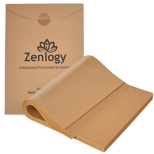 Zenlogy 18X26 (1000 Sheets) Large Unbleached Parchment Paper Liners For High Heat Baking - Exact Fit For Your Commercial Full Size Sheet Pans