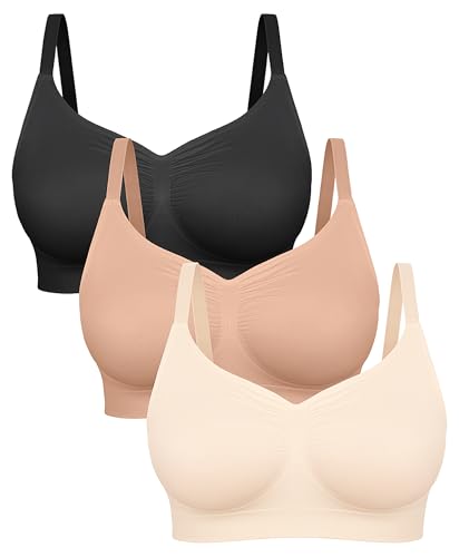 Image of FeelinGirl Bralettes for Women with Support Comfortable Bras No Underwire Seamless Everyday Bras