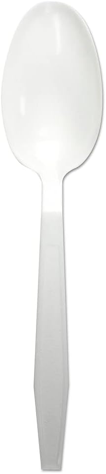 Boardwalk TEAHWPPWH Heavyweight Polypropylene Cutlery, Teaspoon, White, 1000/carton