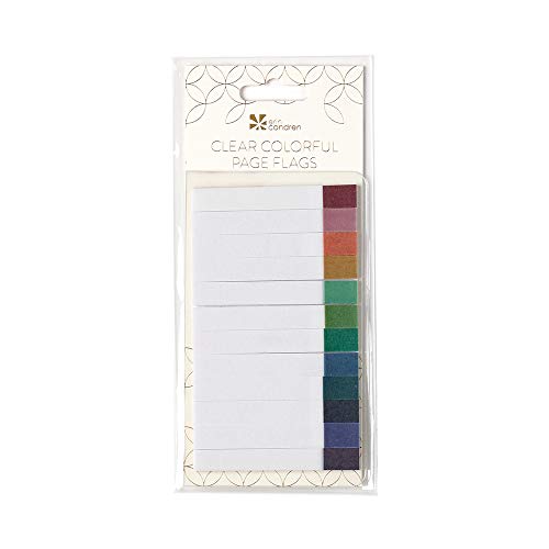 Erin Condren Designer Desk Accessories - Colorful Transparent Page Flags. 12 Colorful, Skinny Sticky Notes with 20 Sheets Each, 240 Adhesive Page Flags Total