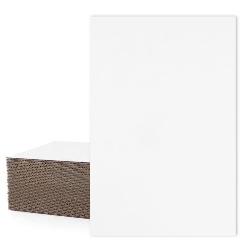 Image of Mat Board Center, 35 Pack 24x36 Inch Corrugated Cardboard Sheets Large | 2mm Thick White Flat Cardboard Inserts for Mailing, Packing & Shipping, Craft Card Board (White on one side)