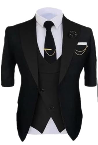 Summer Men Suits 3Pcs Blazer Shorts Tuxedo Mens Wedding Grooms2