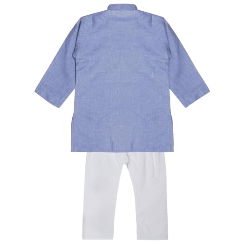 Image of superminis Baby Boys Cotton Solid Ethnic Wear Kurta Pyjama Set With Wooden Button
