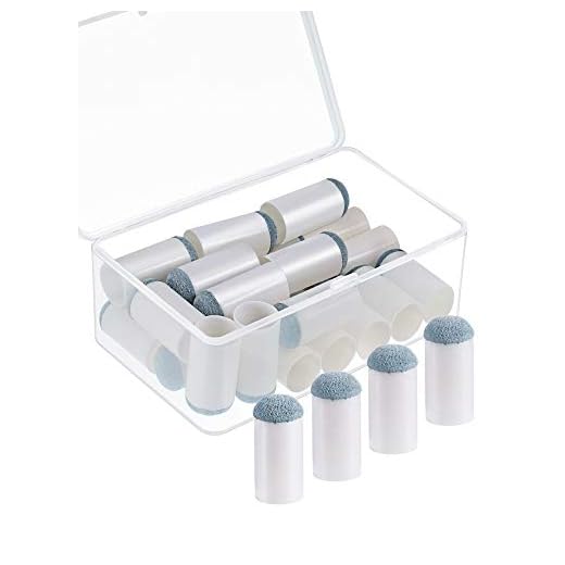 Gejoy 24 Pieces Slip On Pool Cue Tips Billiard Cue Tips Slip-on Cue Tip Replacement with Storage Box, 13 mm
